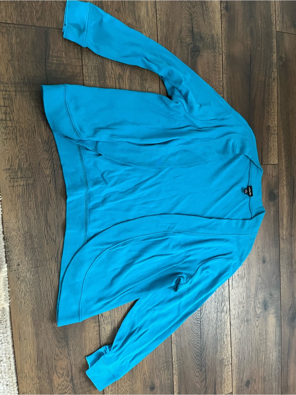 Rafaella Open-Front Teal Lightweight Cardigan